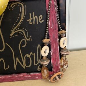 Chicos Bohemian Beaded Necklace with Earthy Tones GUC